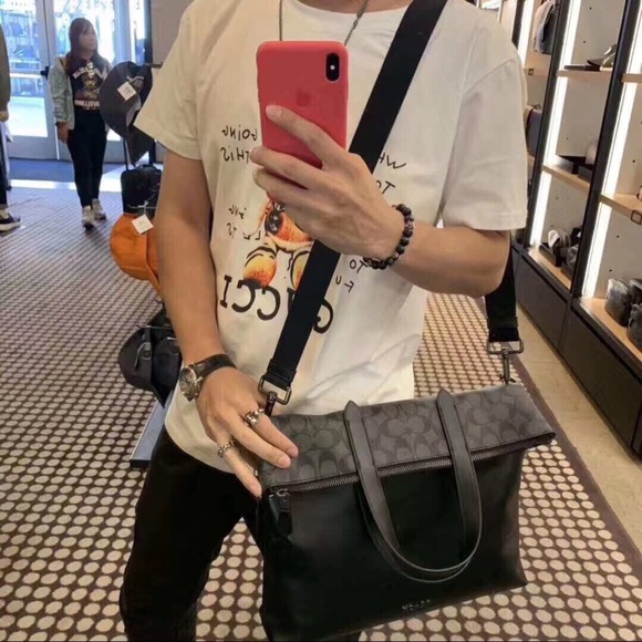 graham foldover tote in signature canvas